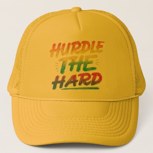 Trucker HatDynamic Capデザイン:「懸命にハードル」 キャップ (正面)