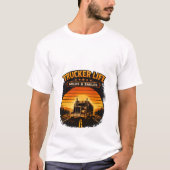 Trucker Life Miles And Smiles Retro Sunset Tee Tシャツ (正面)