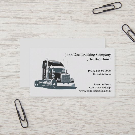 Trucker Trucking Business Card 名刺 (正面/裏面インサイチュ)