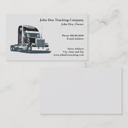 Trucker Trucking Business Card 名刺 (正面/裏面)