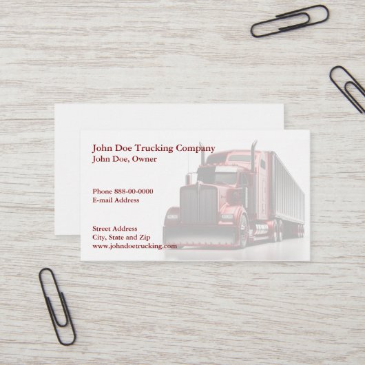 Trucker Trucking Business Card 名刺 (正面/裏面インサイチュ)