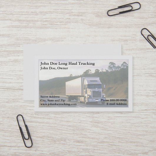 Trucker Trucking Business Card 名刺 (正面/裏面インサイチュ)
