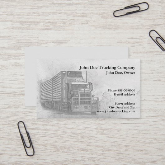 Trucker Trucking Business Card 名刺 (正面/裏面インサイチュ)