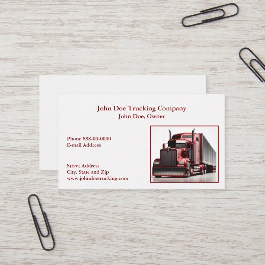 Trucker Trucking Business Card 名刺 (正面/裏面インサイチュ)