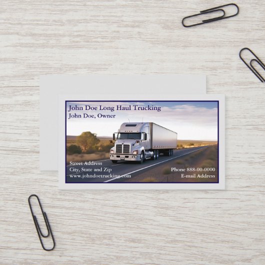 Trucker Trucking Business Card 名刺 (正面/裏面インサイチュ)