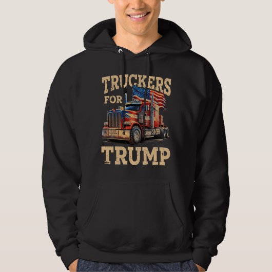 Truckers for Trump – Red Rig & Flags パーカ (正面)