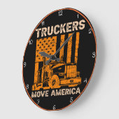 Truckers Move America:オレンジプライド ラージ壁時計 (傾斜)