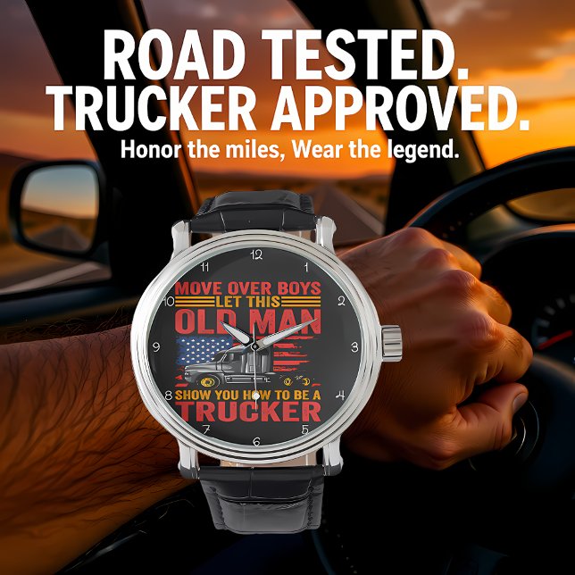 Truckers Move America: Flag Background 腕時計 (クリエイターアップロード済み)