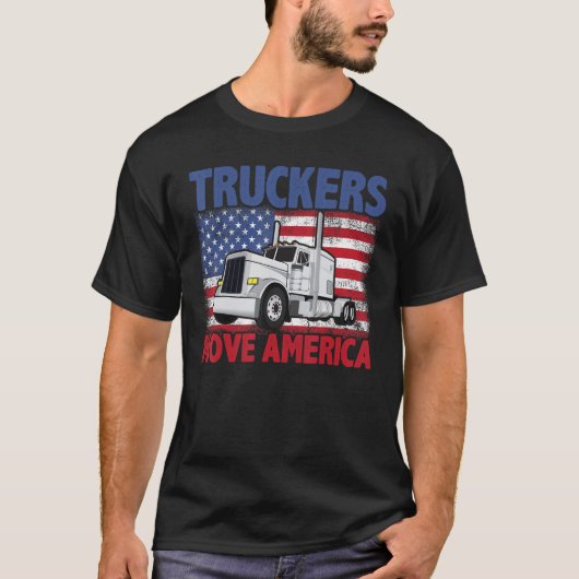 Truckers Move America Semi Truck Driver US America Tシャツ (正面)