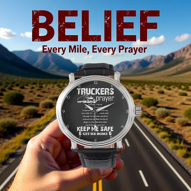 Trucker's Prayer: Keep Me Safe 腕時計 (クリエイターアップロード済み)