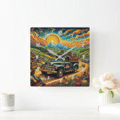 Truckin' - Sun-Kissed Road Trip スクエア壁時計 (ホーム)