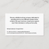 Trucking Company | Semi 18 Wheeler | Steel 名刺 (裏面)