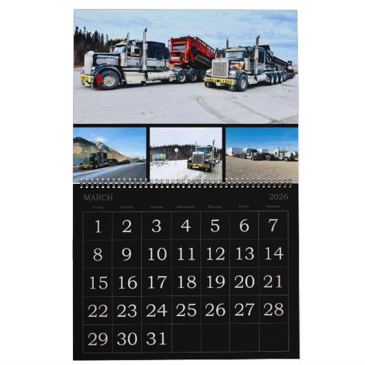 Trucking Out West Calendar カレンダー (3月 2026)