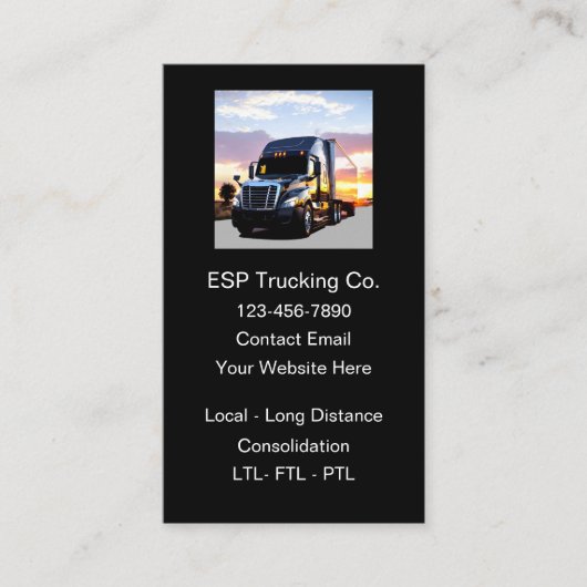 Trucking Services Simple Business Cards 名刺 (正面)