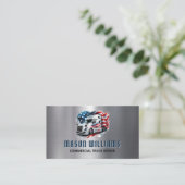Trucking Transport Trucker Company American Flag 名刺 (スタンド正面)