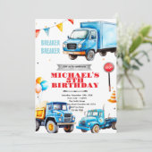 Trucks birthday party theme invitation 招待状 (スタンド正面)