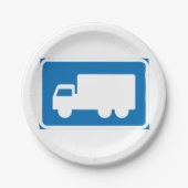 Trucks Road Sign Paper Plates ペーパープレート (正面)