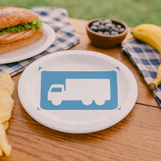Trucks Road Sign Paper Plates ペーパープレート