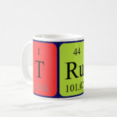 Trudyの周期表の名前のマグ コーヒーマグカップ (正面左)