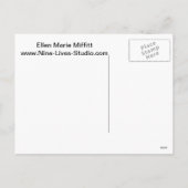 Trudyはサンタの帽子に隠れています シーズンポストカード (裏面)