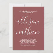 Trueシンプル1スクリプトマルサラミニマル結婚ズ 招待状 (正面)