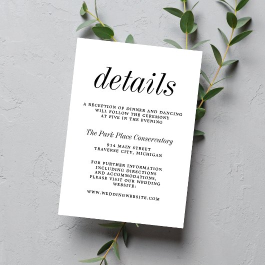 Trueシンプル2スクリプトシンプルミニマル結婚リスト エンクロージャーカード