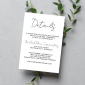 Trueシンプル3スクリプトシンプルミニマル結婚リスト エンクロージャーカード