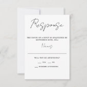 Trueシンプル3スクリプトシンプルミニマル結婚リスト 出欠カード (正面)