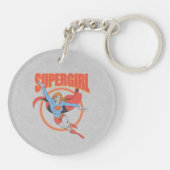 Trueヴィンテージスーパーガール飛んでいるグラフィック キーホルダー (裏面)