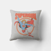 Trueヴィンテージスーパーガール飛んでいるグラフィック クッション (裏面)