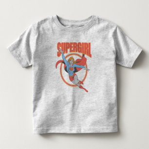 Trueヴィンテージスーパーガール飛んでいるグラフィック トドラーTシャツ