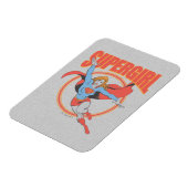 Trueヴィンテージスーパーガール飛んでいるグラフィック マグネット (左側)