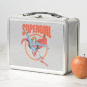 Trueヴィンテージスーパーガール飛んでいるグラフィック メタルランチボックス (インサイチュ)