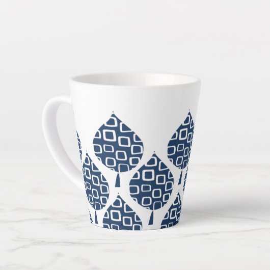 True Blue図形葉 カフェラテマグ (左アングル)