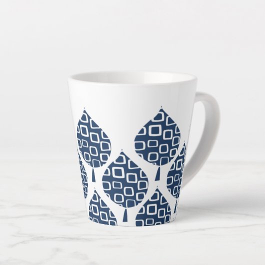 True Blue図形葉 カフェラテマグ (右アングル)