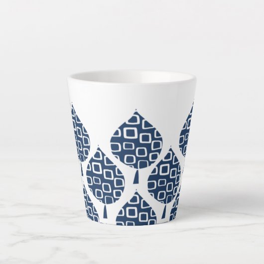 True Blue図形葉 カフェラテマグ (正面)