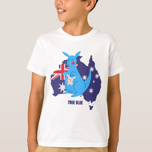 True Blue AustraliaカンガルーTシャツ Tシャツ (正面)