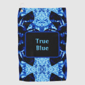 True Blue Edge抽象芸術パーソナライズされた(名前) ゴルフタオル (正面)
