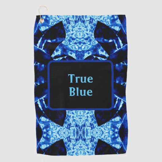 True Blue Edge抽象芸術パーソナライズされた（名前） ゴルフタオル (正面)