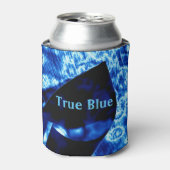 True Blue Edgy抽象芸術パーソナライズされたイニシャル 缶クーラー (缶正面)