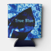 True Blue Edgy抽象芸術パーソナライズされたイニシャル 缶クーラー (正面)