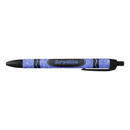 True Blue Glitter Crayon Custom Name Push Pen 青ボールペン (ボトム)