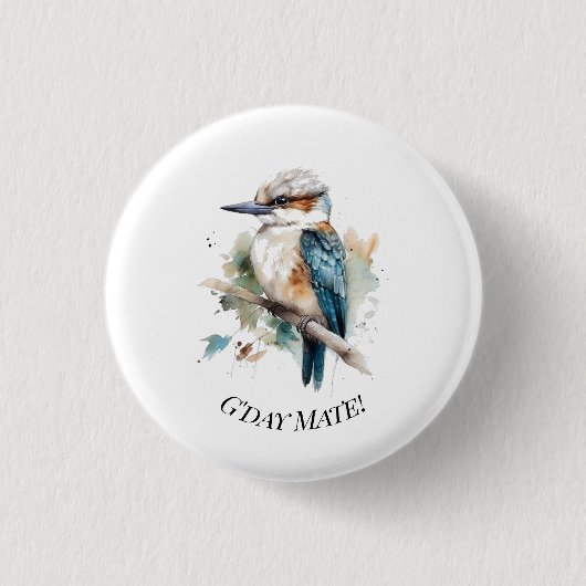 True Blue Kookaburra カスタムデザイン 缶バッジ (正面)