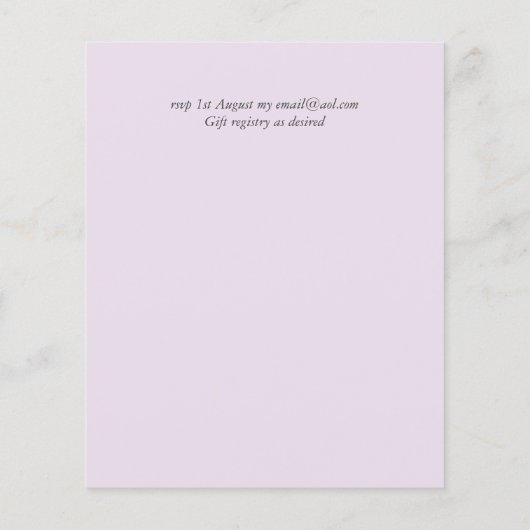 True Color GREENERY予算結婚式招待状 (裏面)