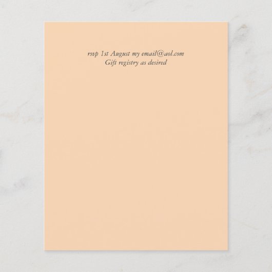 True Color GREENERY予算結婚式招待状 (裏面)