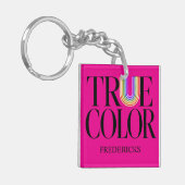 True Colors Editorial カスタムタイポグラフィーデザイン キーホルダー (正面左)