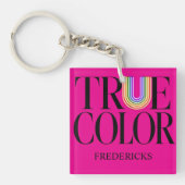 True Colors Editorial カスタムタイポグラフィーデザイン キーホルダー (正面)