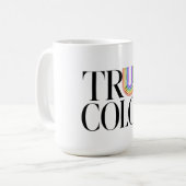 True Colors Editorial カスタムタイポグラフィーデザイン コーヒーマグカップ (正面左)