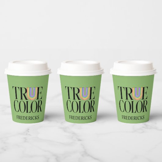 True Colors Editorial カスタムタイポグラフィーデザイン 紙コップ (複数)