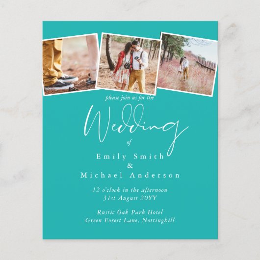 True Colors PHOTO Collageの予算結婚招待状 (正面)